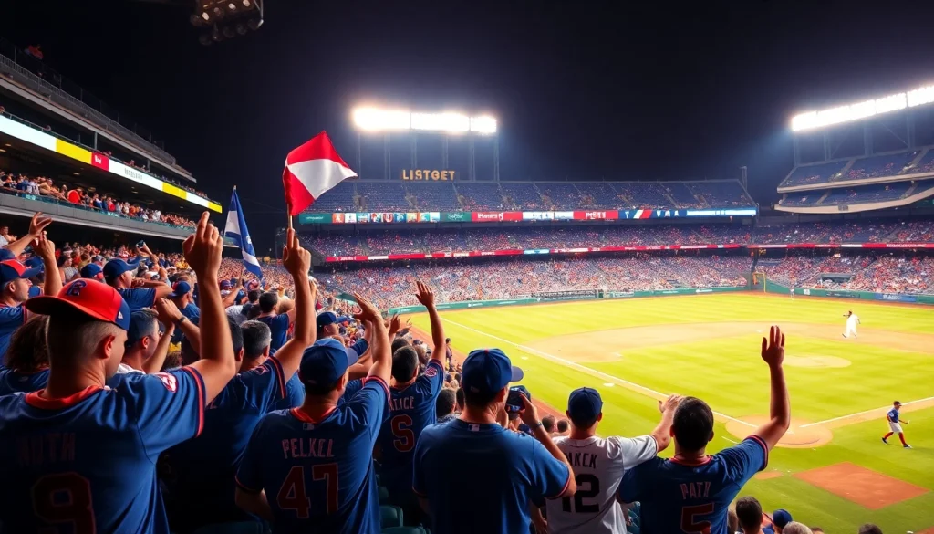 팬들이 야구중계를 위해 응원하는 장면, mlb중계의 열기를 느끼다.