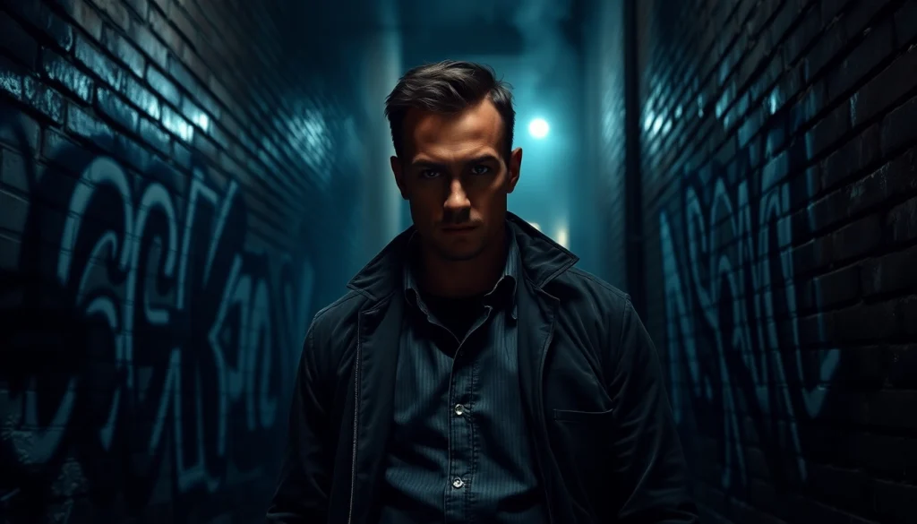 Character inspired by Jack Reacher stands in an urban alley, showcasing action-oriented posture.