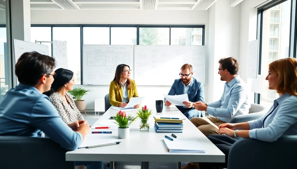 Collaborative scene showcasing Proposal Writing and Management. with a professional team in action.