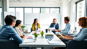 Collaborative scene showcasing Proposal Writing and Management. with a professional team in action.