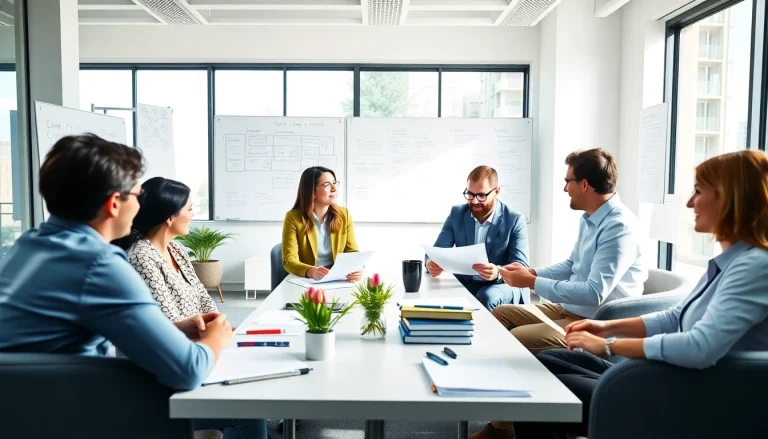 Collaborative scene showcasing Proposal Writing and Management. with a professional team in action.