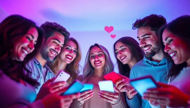 Engaging users enjoying a friendly sex AI chat on their devices, showcasing intimacy and connection.