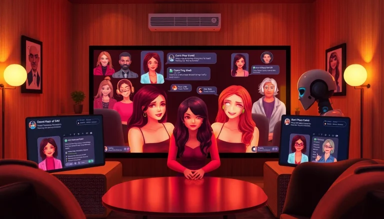 Engaging sex chat ai interaction in a cozy virtual room.