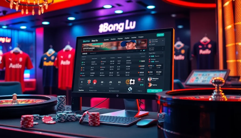 Action-packed online sports betting interface for Bong da lu, showcasing live football scores and odds update.