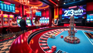Experience thrilling gameplay at 23win.hiphop with vibrant casino elements showcasing excitement and professionalism.