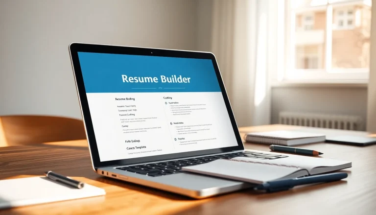 Enhance your job prospects with a sleek Resume Builder displayed on a laptop screen.