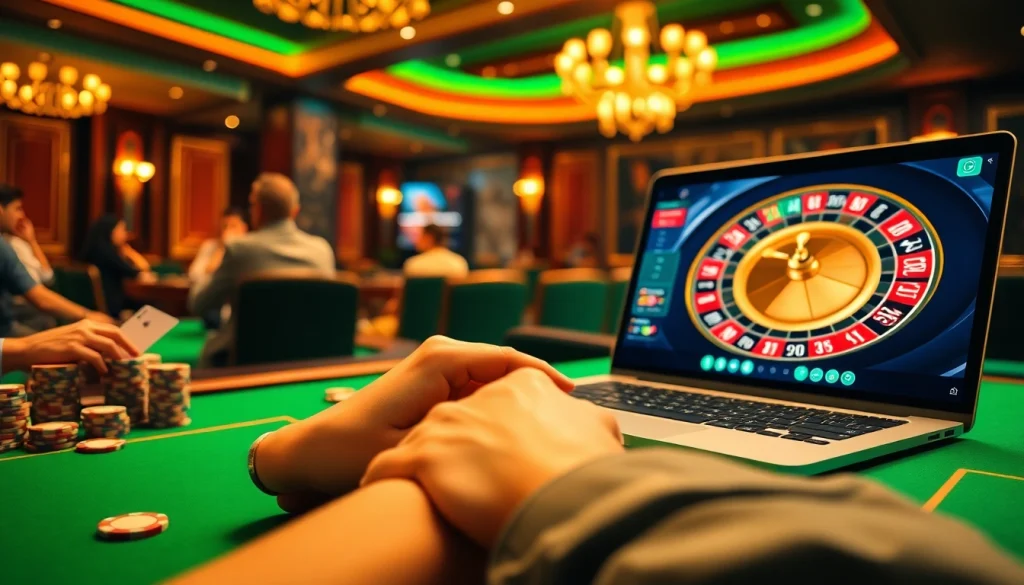 daga trực tiếp live betting experience with poker chips and casino tables