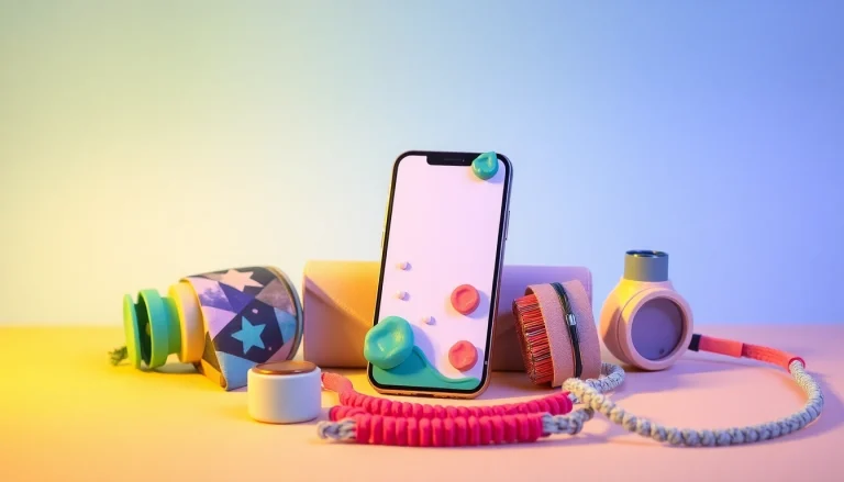 Stylish MMOO accessories enhancing modern gadgets in a vibrant setting.