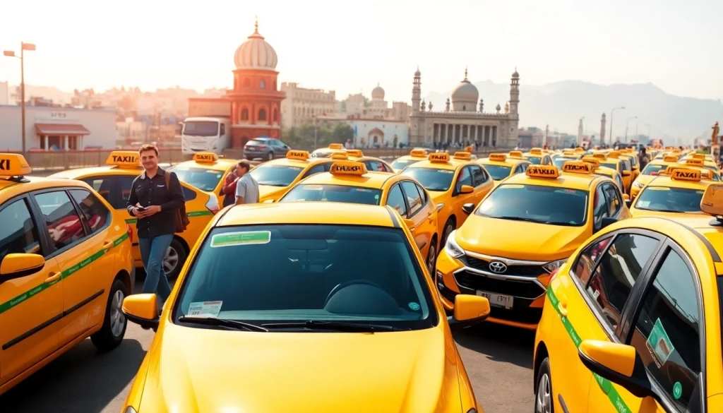 Haridwar Taxi Service showcasing clean taxis, friendly drivers, and local landmarks for a vibrant travel experience.