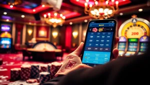 Trải nghiệm sự hứng khởi của cá cược với ứng dụng Bet VIP giữa các yếu tố casino sang trọng.