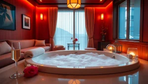 高級感と快適さを際立たせる土浦ソープランドの室内イメージ。土浦ソープ口コミ体験を反映。