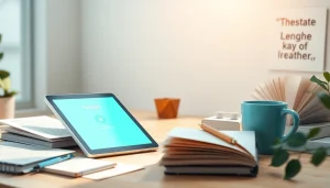 Youdao app interface displayed on a tablet in a modern study setting, highlighting innovative language learning.