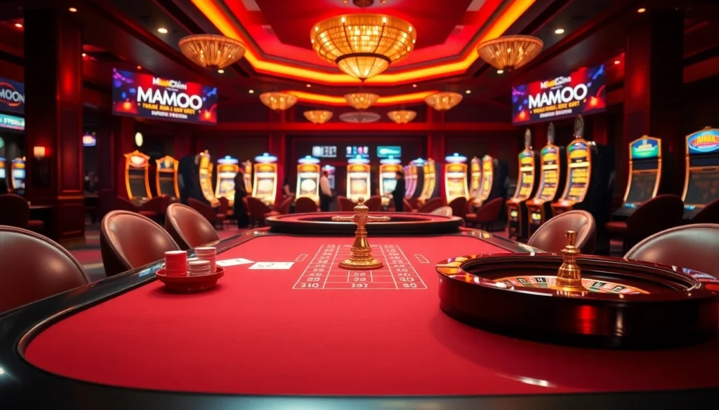 Experience the excitement of MMOO with players enjoying thrilling games at a luxurious casino table.