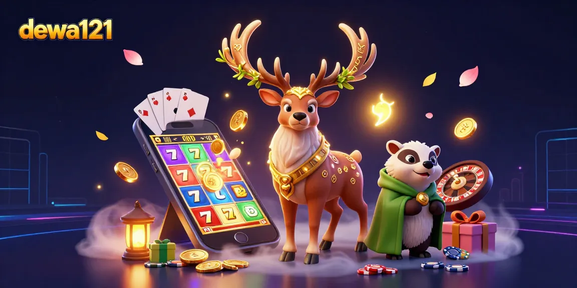 Suasana menarik menampilkan dewa121 dengan druid Keltik, landak, dan elemen kasino seperti slot dan poker