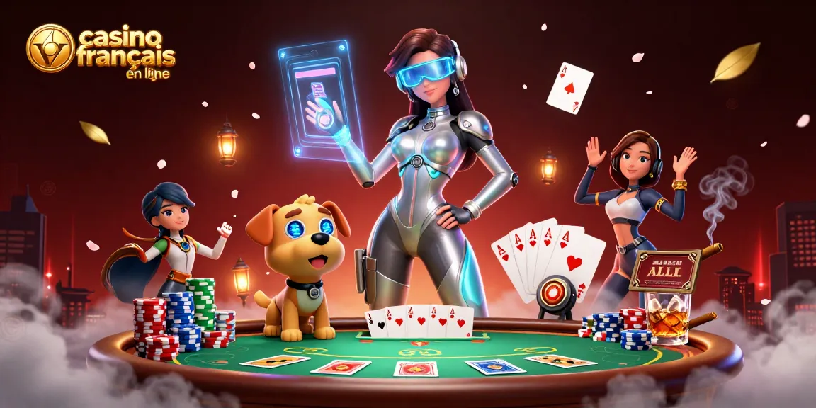 Participez à un gameplay captivant au casino francais en ligne avec une illustration 3D futuriste.