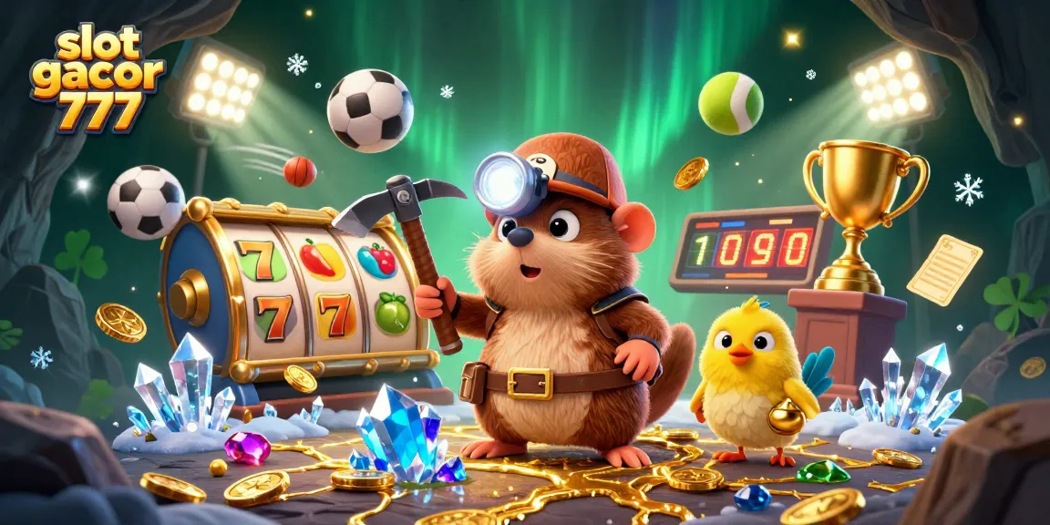 Engage with slot gacor 777 in a vibrant, exciting 3D illustration full of casino elements.